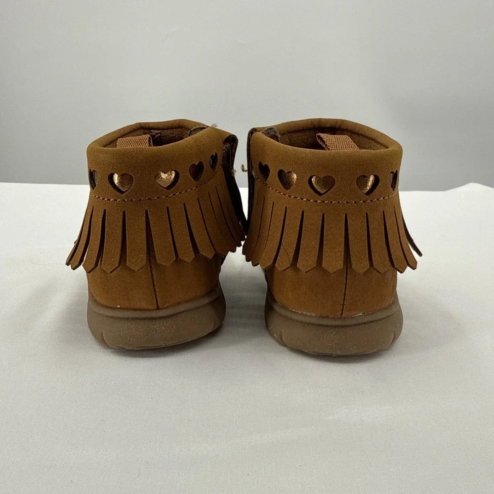 Carter's Toddler Size 3 Brown Faux Suede Ankle Moccasin Boots Gently Used